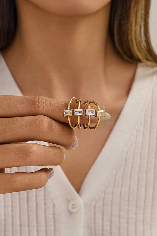 Baget Beyaz Taşlı Yüzük