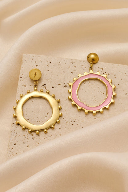 Pembe Mine Halka Küpe